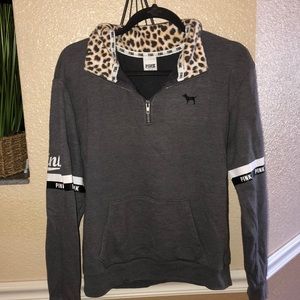 Pink Victoria secret quarter zip sweater